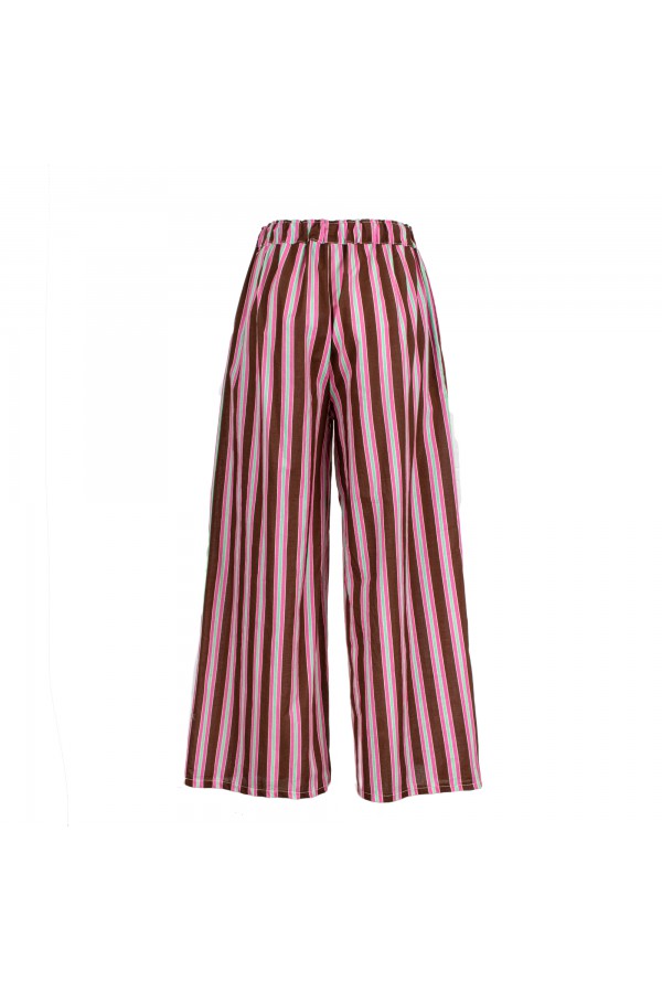 BOYKIN     242S416 PANTALONI FUCSIA-CAFFÉ